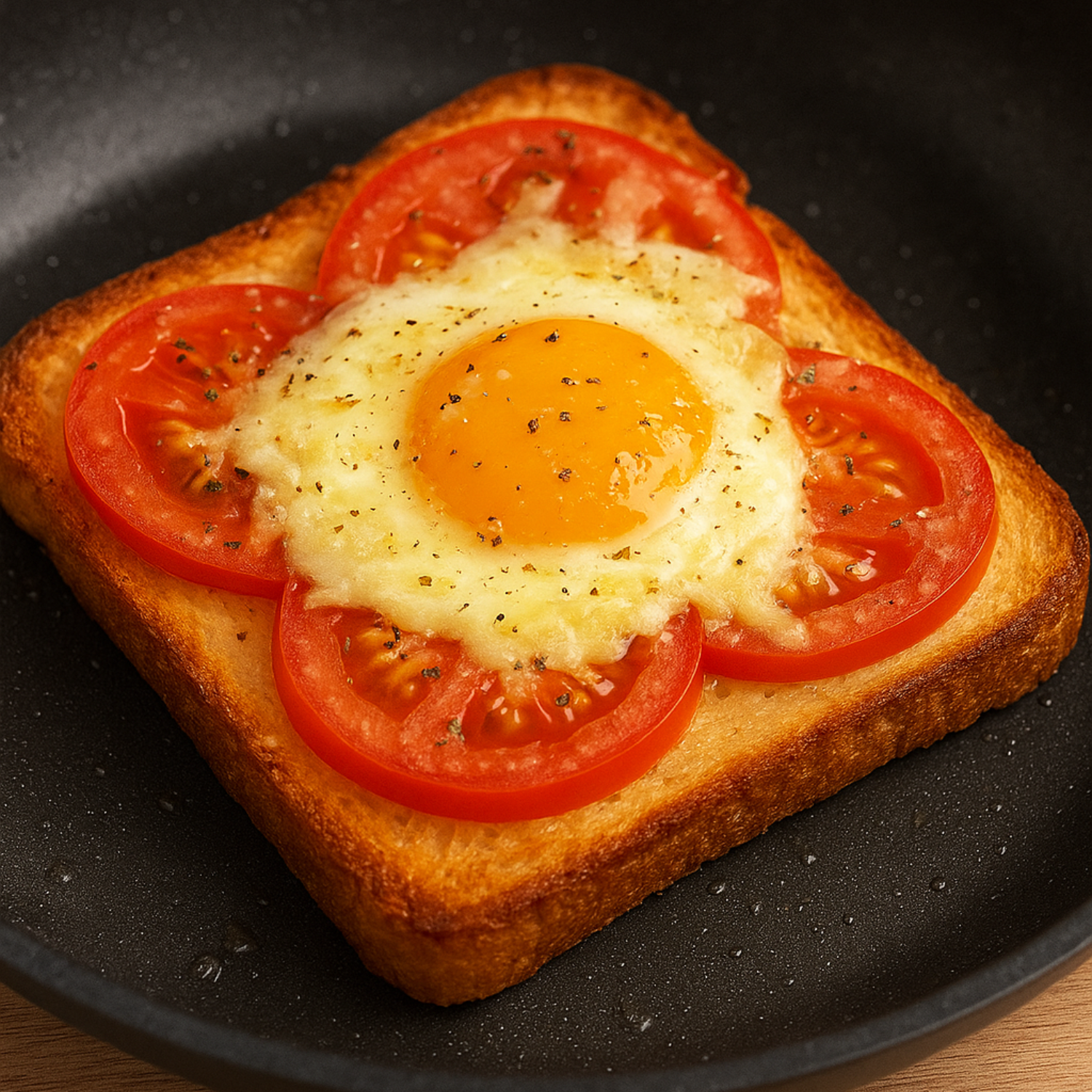 Cheesy egg & Tomato Breakfast Melt