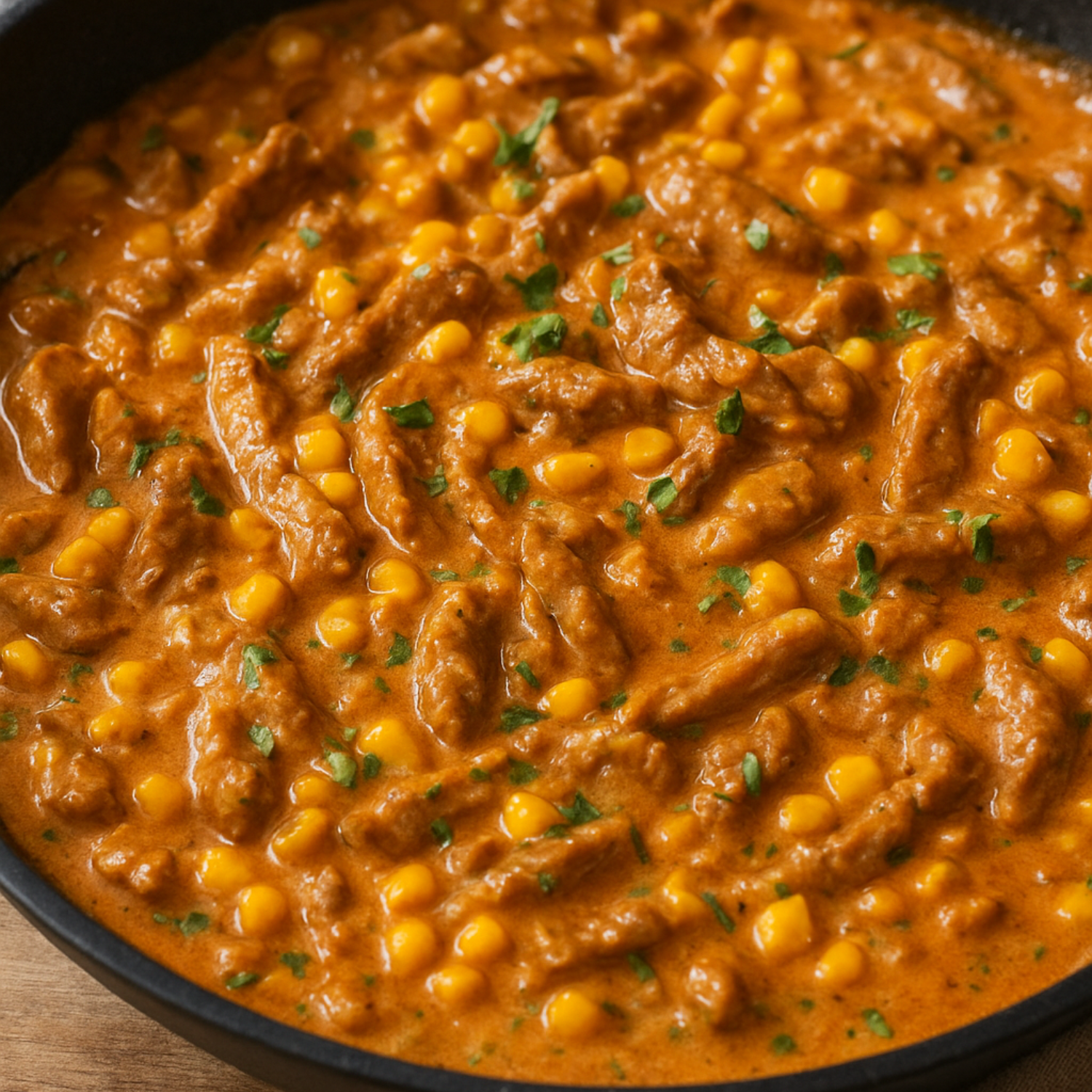 Creamy Paprika Beef & Sweetcorn Skillet