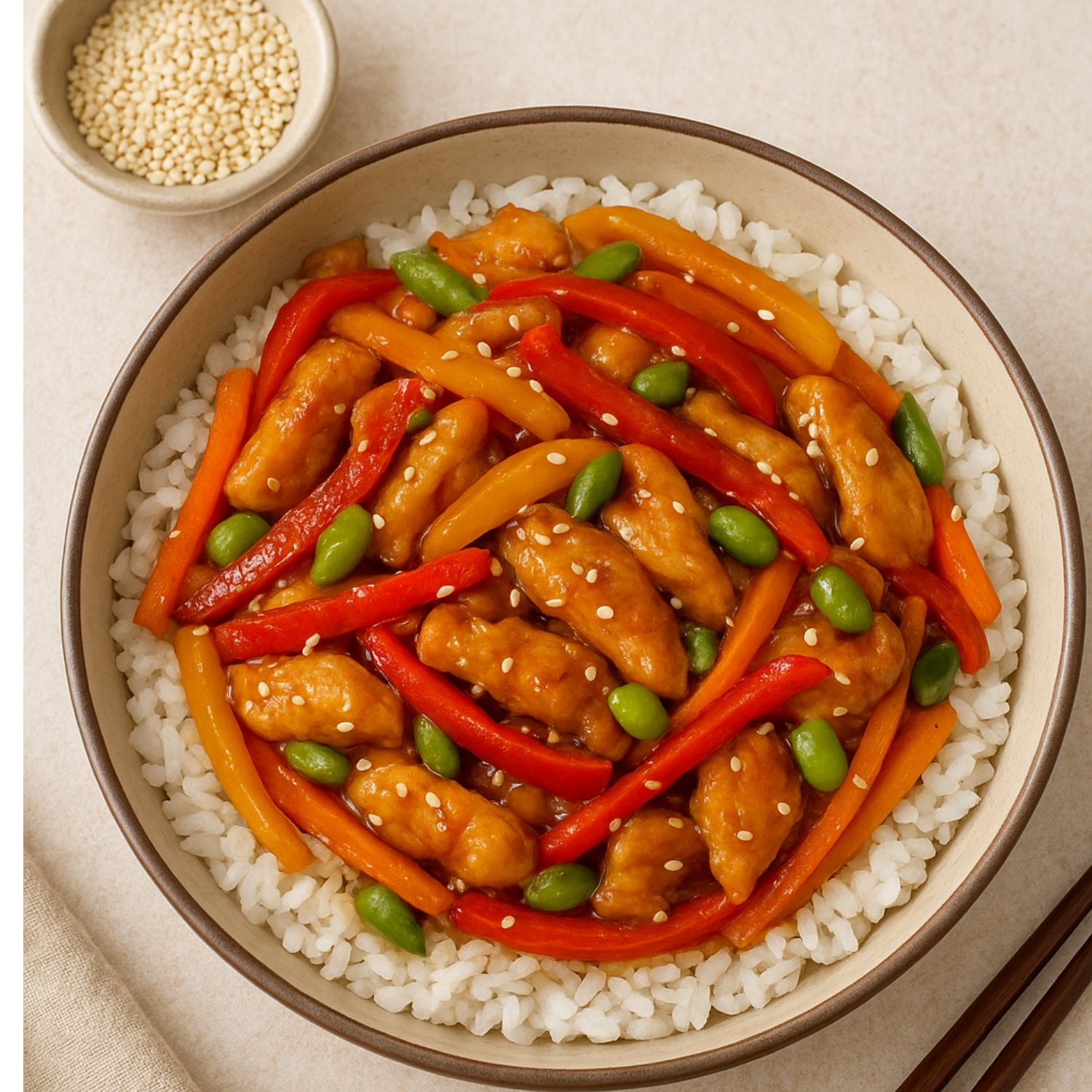 Sweet and spicy chicken stir-fry