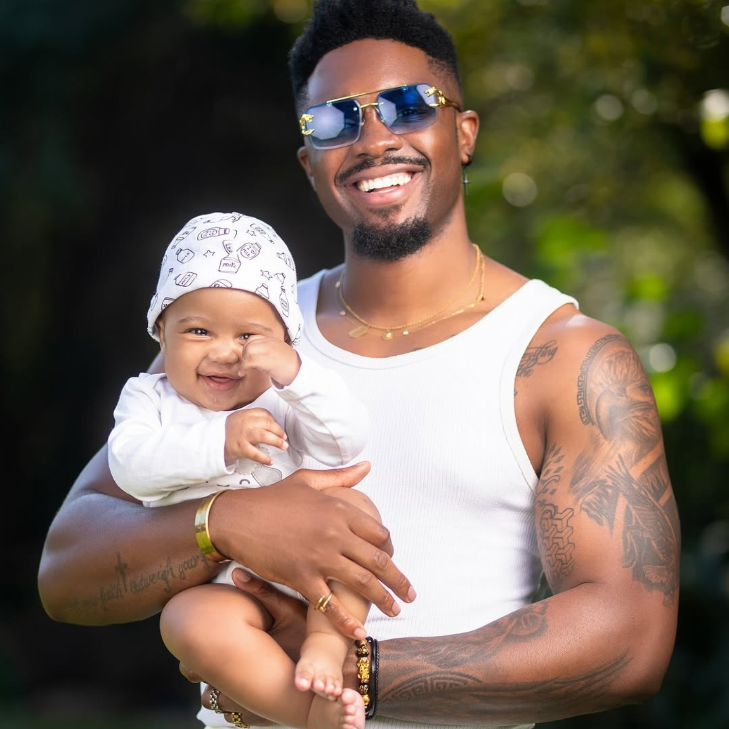 Tino Chinyani and his son Kabo