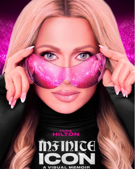 The official poster for Paris Hilton’s cinematic memoir, ‘Infinite Icon’. Picture: Instagram@ParisHilton