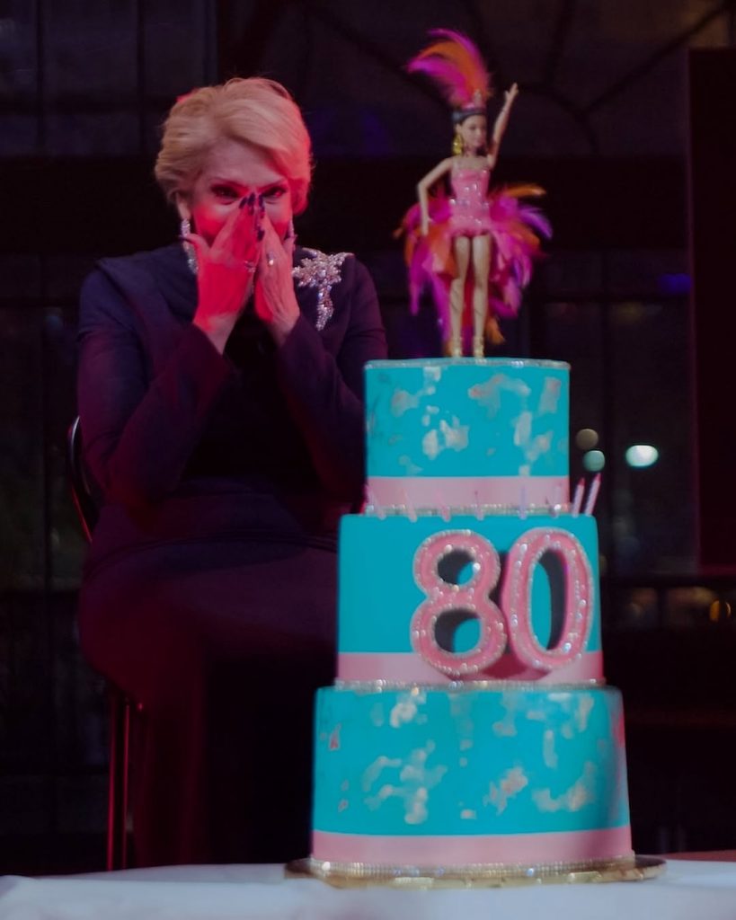 A priceless moment as Guadalupe Rodríguez gazes in awe at her cake celebrating 80 years. Picture: Instagram@JenniferLopez
