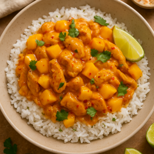 Today’s Tasty Pick: Creamy Mango-Chilli Chicken Bowls with Coconut Rice