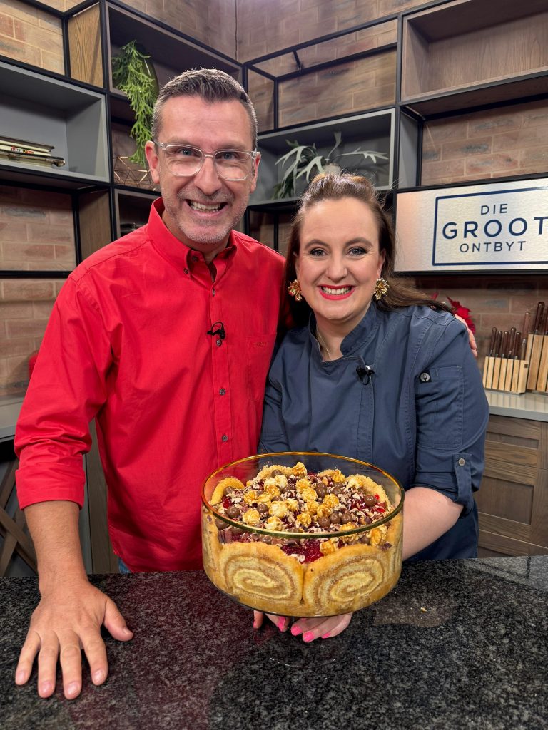 Suzanne Crozier with TV Personality Pierre Breytenbach, doing what they do best in the kitchen. Picture: Supplied