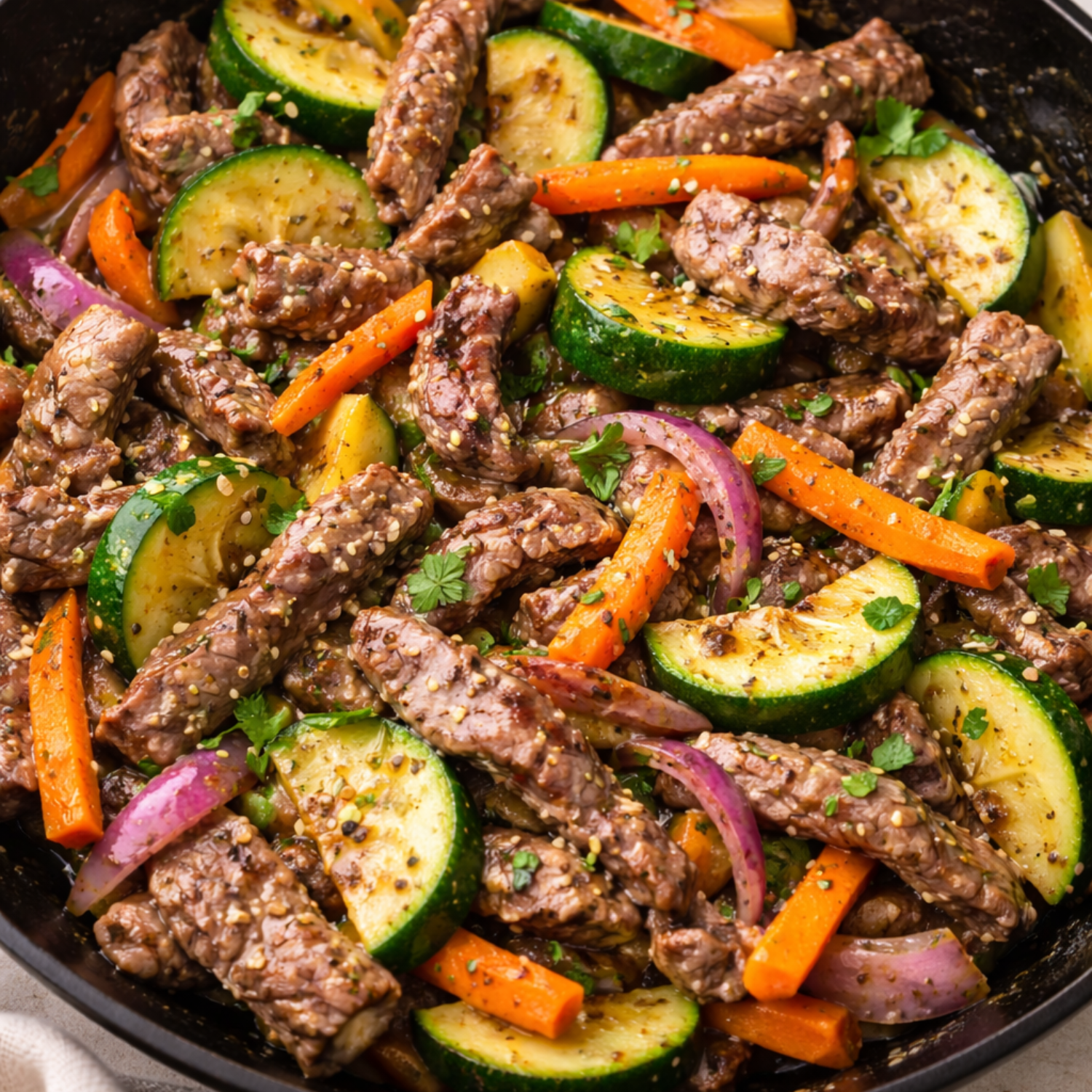 Lemon-Pepper Beef & Veggie Toss
