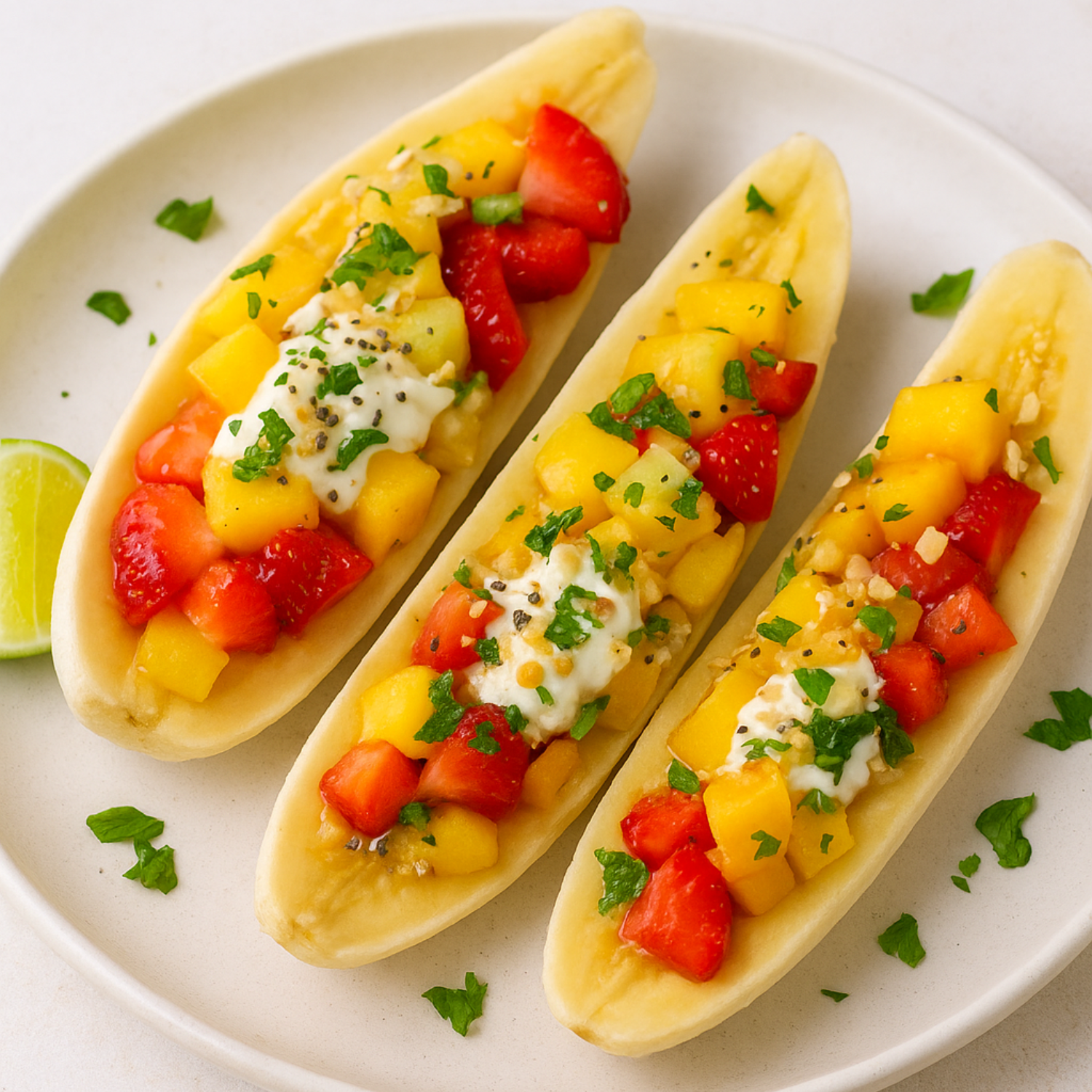 Tropical Sunrise Fruit Boats