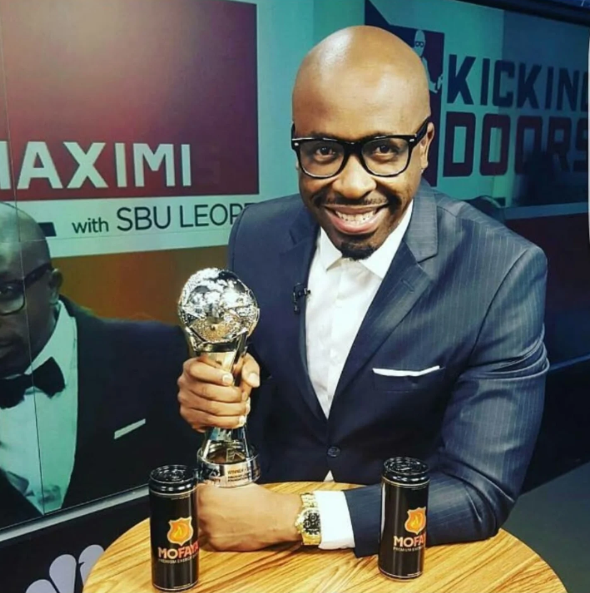 A memorable throwback: DJ Sbu with his trophy and signature MOFAYA. Picture: Instagram@DJSbuLive