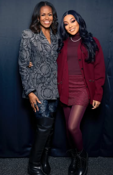 Monica with former First Lady Michelle Obama. Picture: Instagram@Monica