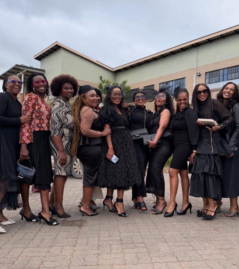 Lusanda Mbane pictured with family and friends on the day of her mother’s funeral last December. Picture: Instagram@LusandaMbane
