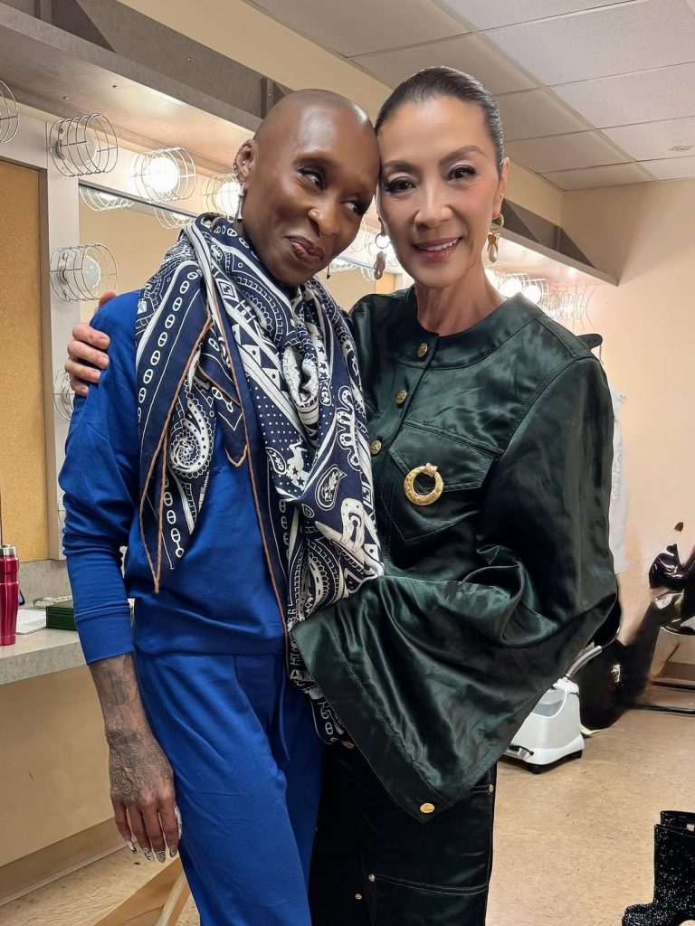 The two friends and award-winning actresses, Cynthia Erivo and Michelle Yeoh. Picture: Instagram@MichelleYeoh