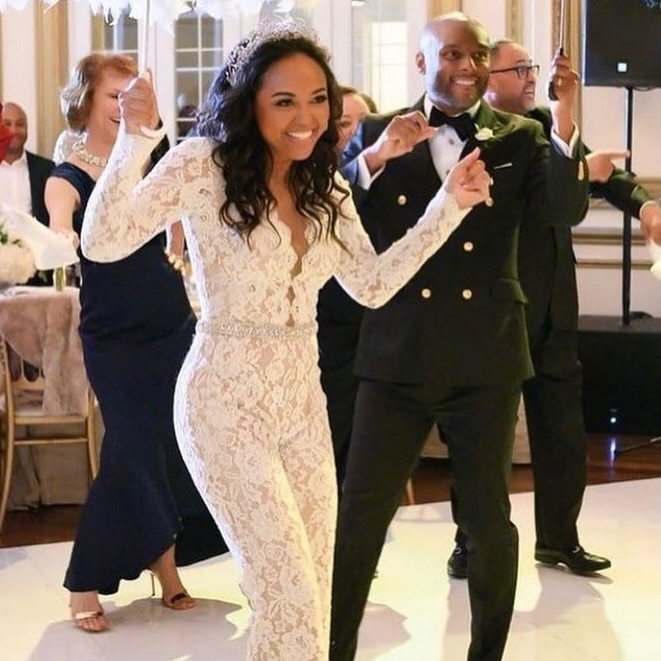 A moment to remember: Faith Jenkins and Kenny Lattimore dancing as newlyweds on their wedding day. Picture: Instagram@JudgeFaithJenkins 