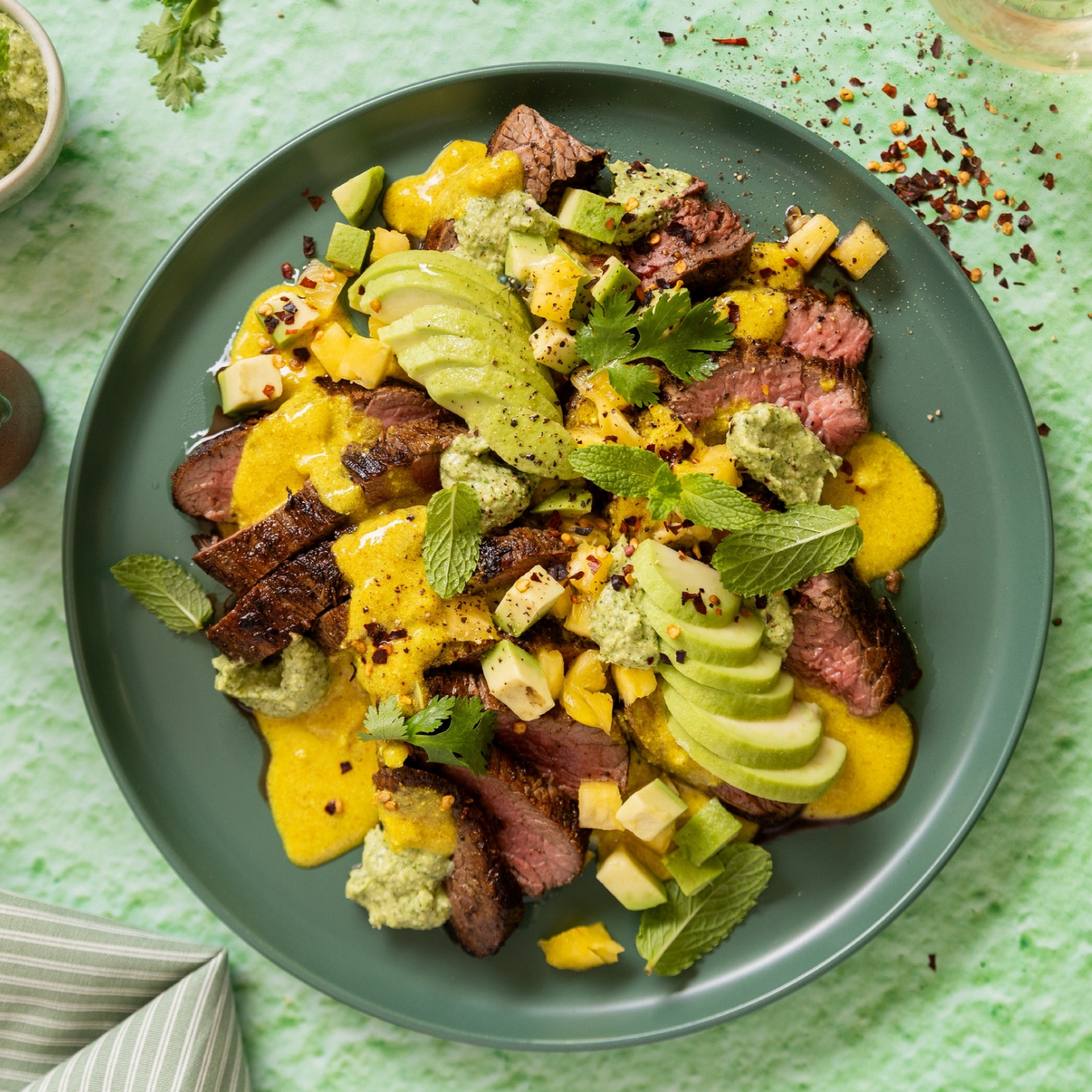 Today’s Tasty Pick: Amasi Marinated Ostrich Steak with Fruity Avocado Mint Pesto
