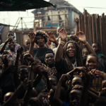 Rapper Hurricane Wisdom with the Lagos community.