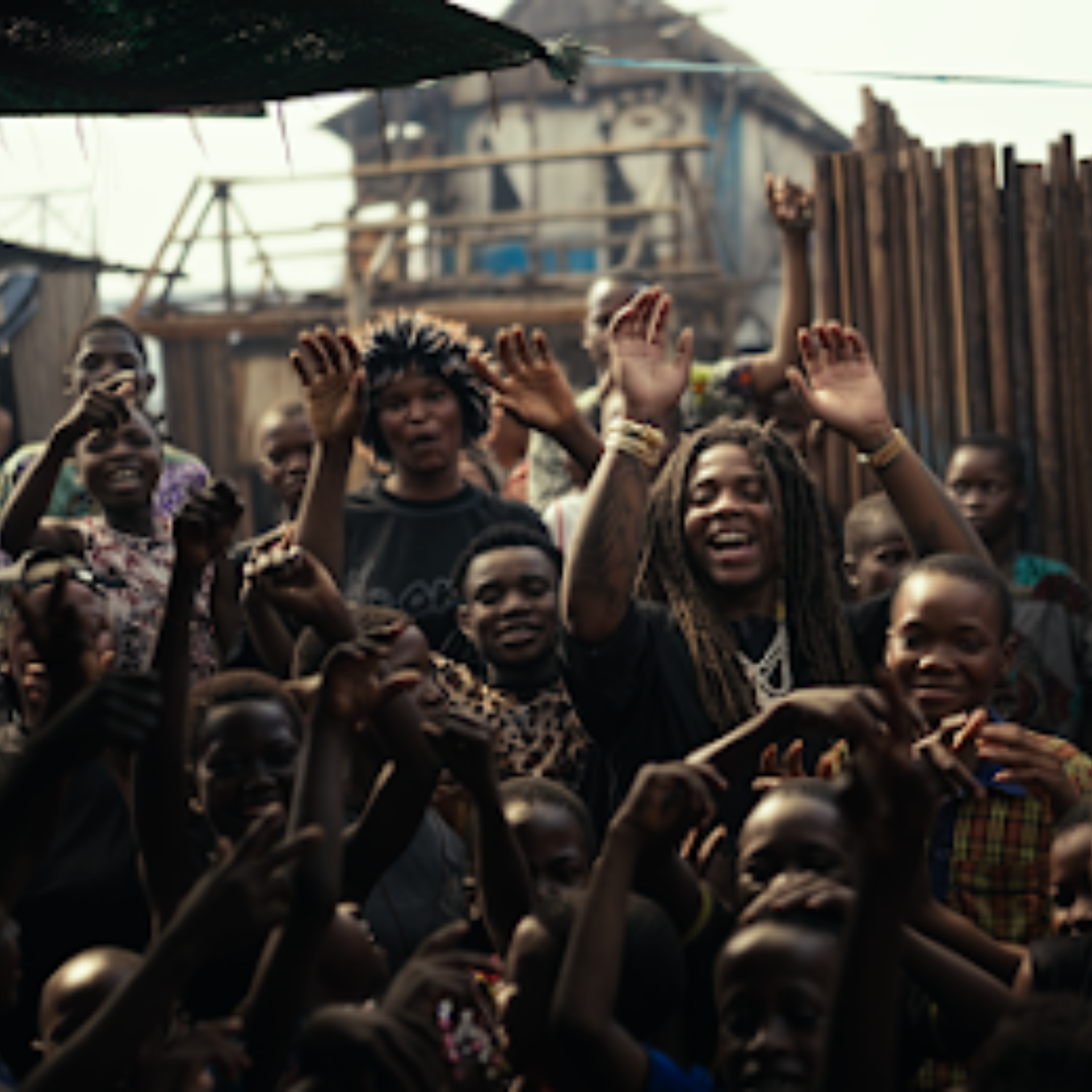 Rapper Hurricane Wisdom with the Lagos community.