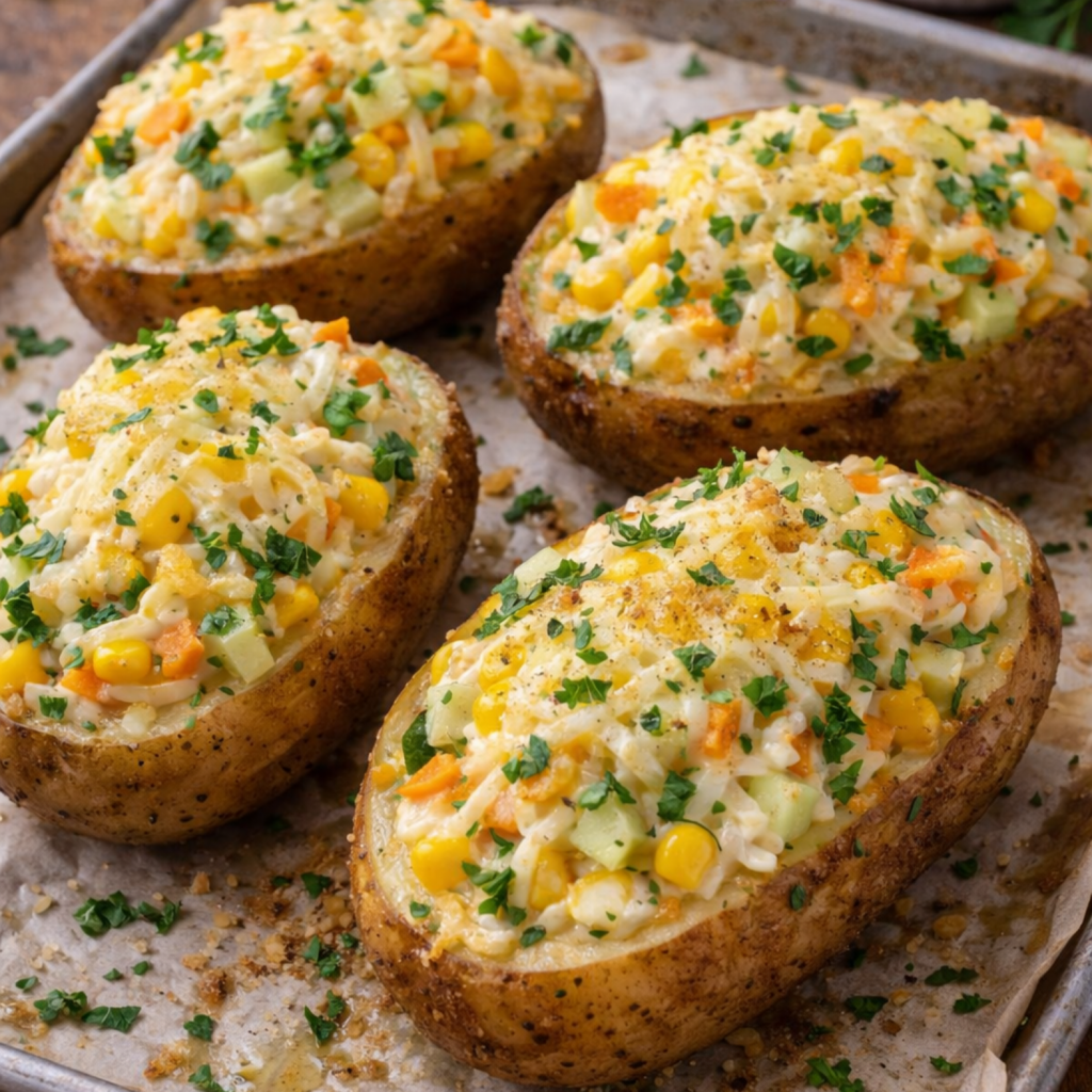 Monday Crunchy Stuffed Potato Boats