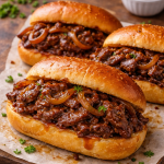 Sticky BBQ Beef & Onion Loaded Buns