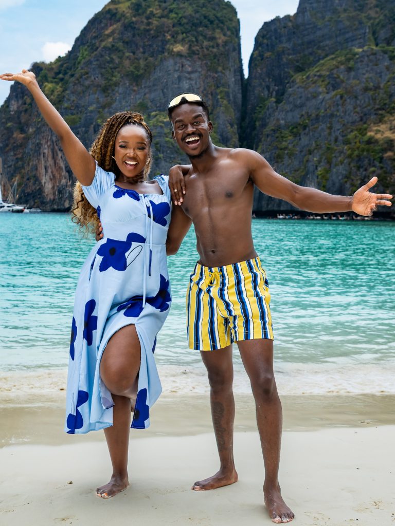 Sun, sand, and smiles: Zanele Potelwa and Hungani unwind in Thailand. Picture: Supplied