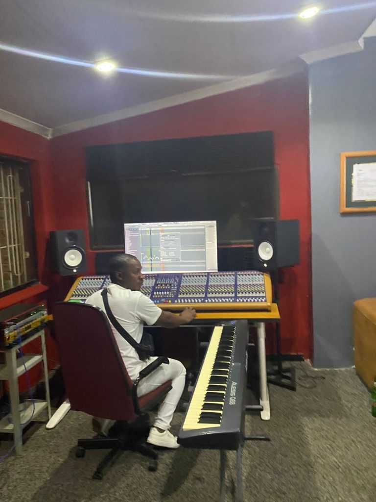 Sound engineer Silas Raseruthe in action at his MIDI controller keyboard. Picture: Supplied