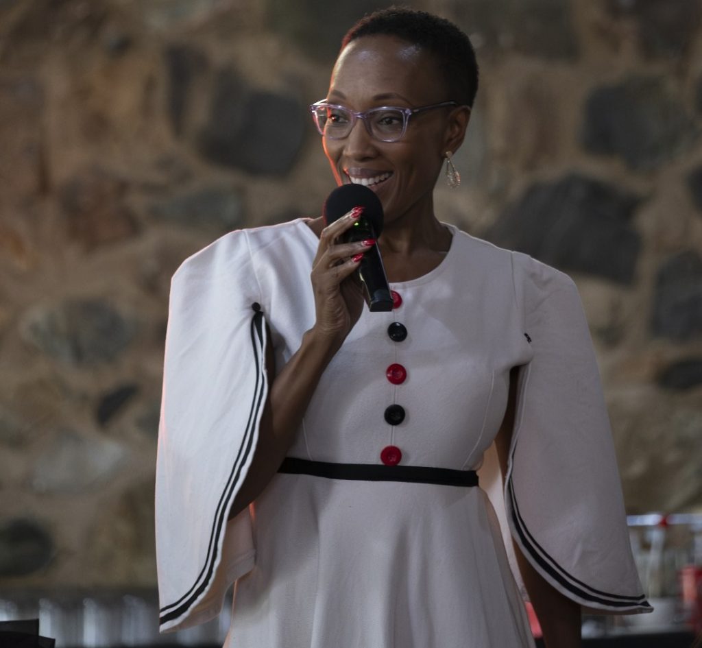 On stage, Lungi uses her voice to inspire, uplift, and remind others of hope beyond their circumstances. Picture: Supplied