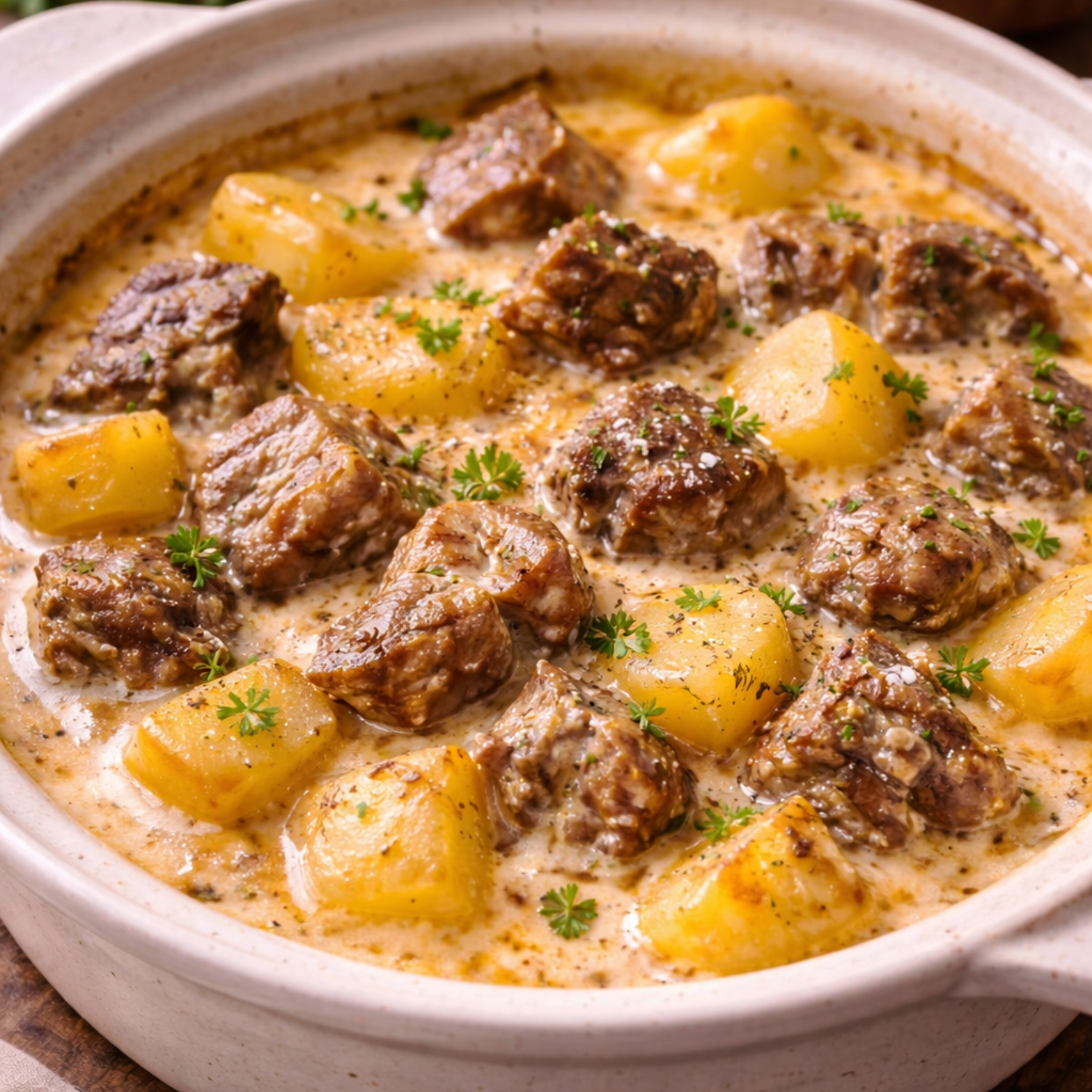 Today’s Tasty Pick: Slow-Baked Creamy Lamb & Potato Comfort Pot
