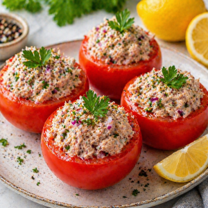 Today’s Tasty Pick: Zesty Lemon Tuna Stuffed Tomatoes