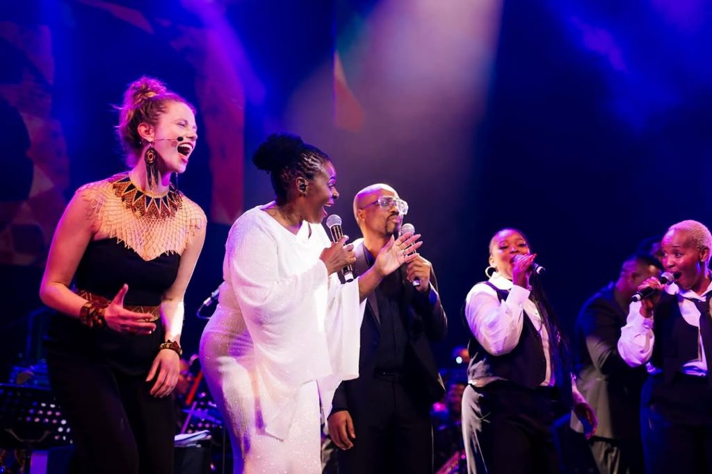 The Baobab Sisters, Judith Sephuma, and the vocal ensemble lit up the stage with a powerful performance. Picture: Joburg Theatre