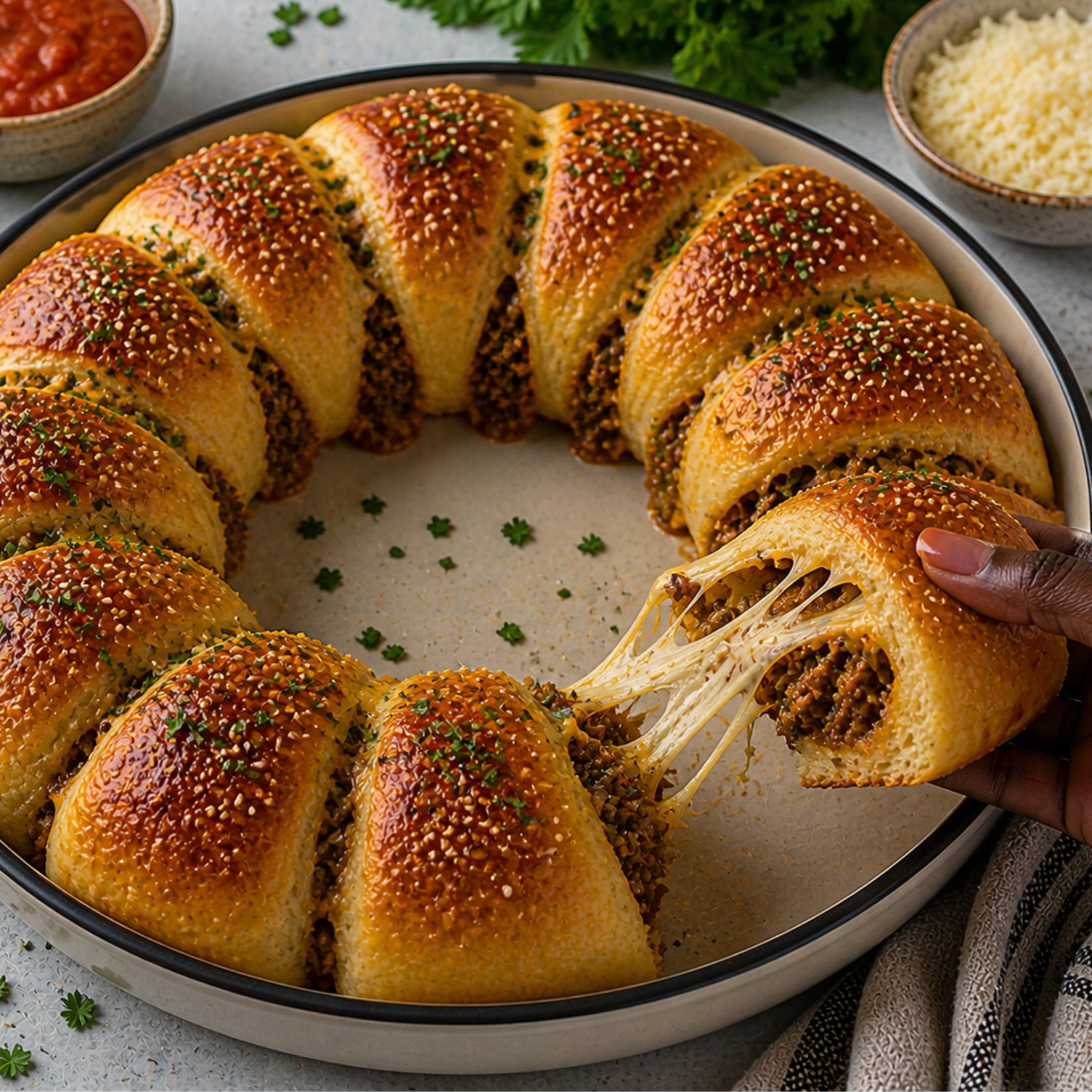 Today’s Tasty Pick: Cheese & Beef Pull-Apart Ring