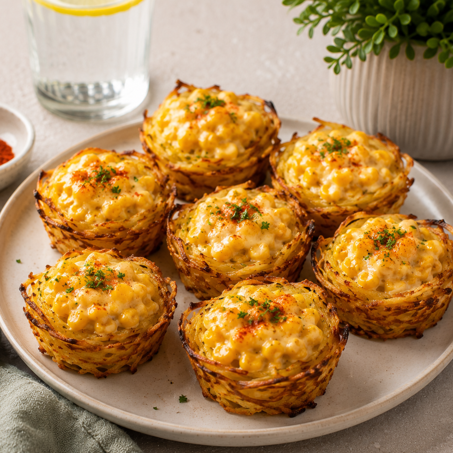 Today’s Tasty Pick: Crispy Potato Nests with Creamy Corn Filling