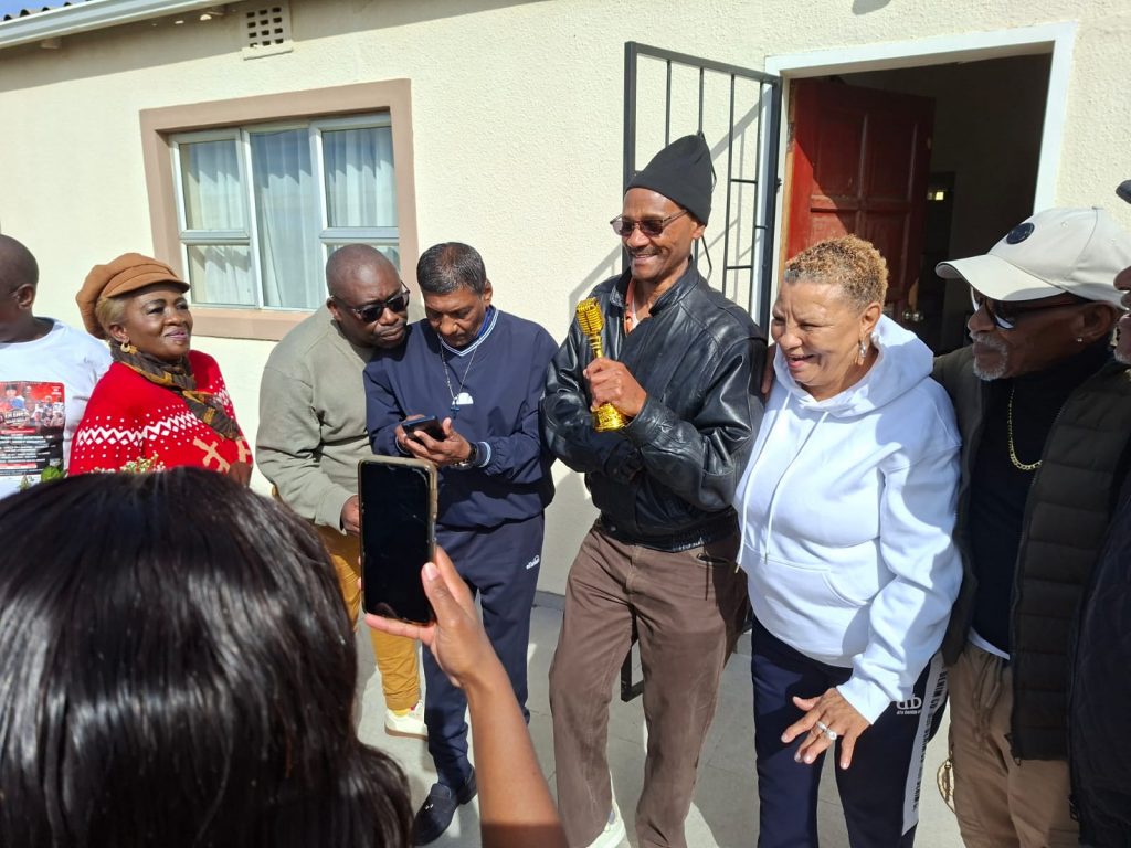 SupaFrika captured giving a speech while holding his Golden trophy, a gift from the legends. Picture: Author's Own