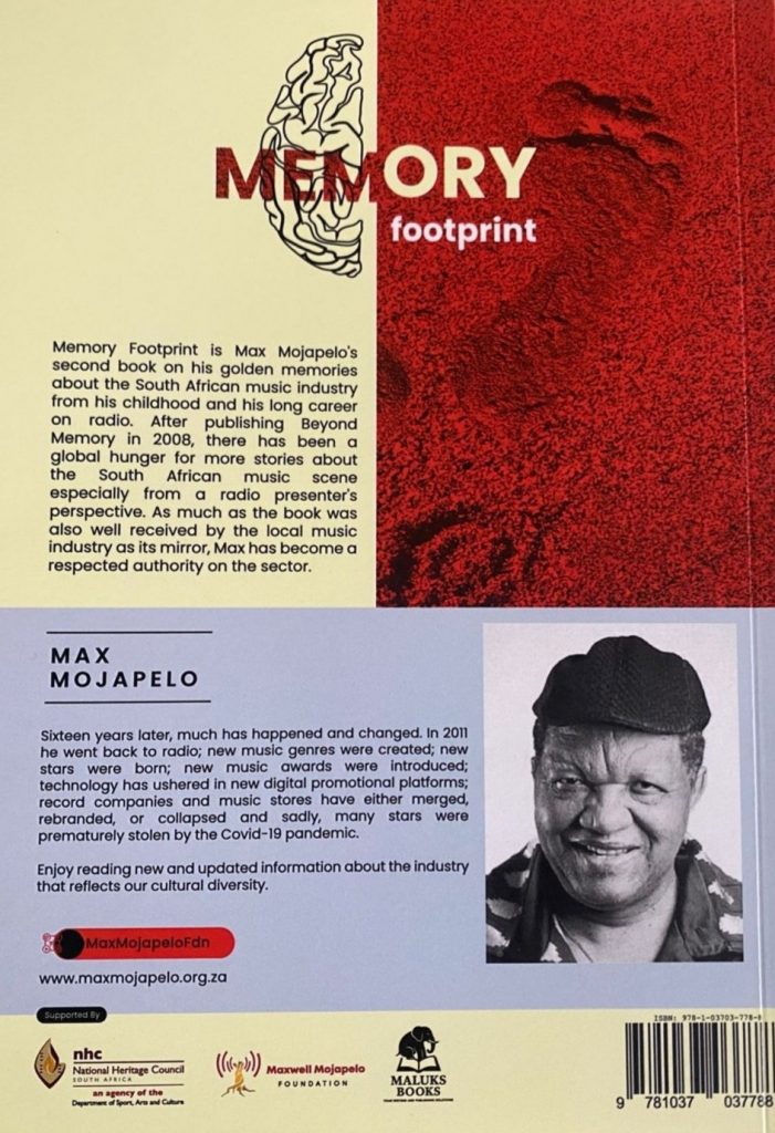 The cover of "Memory Footprint", the second book by the legendary Maxwell Mojapelo. Picture: Supplied
