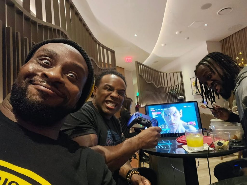 A picture of Austin Creed alongside his New Day teammates Kofi Kingston and Big E, showcasing their brotherhood and bond. Picture: Instagram@AustinCreed