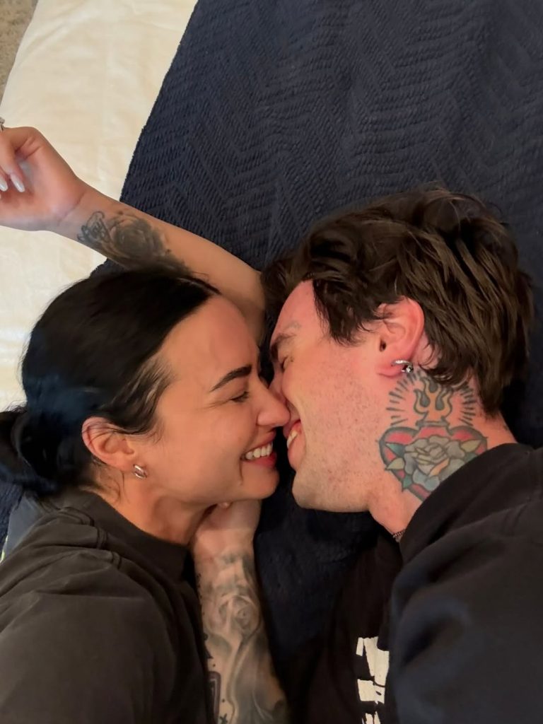 Demi and Jutes sharing an intimate moment together. Picture: Instagram@DDLovato