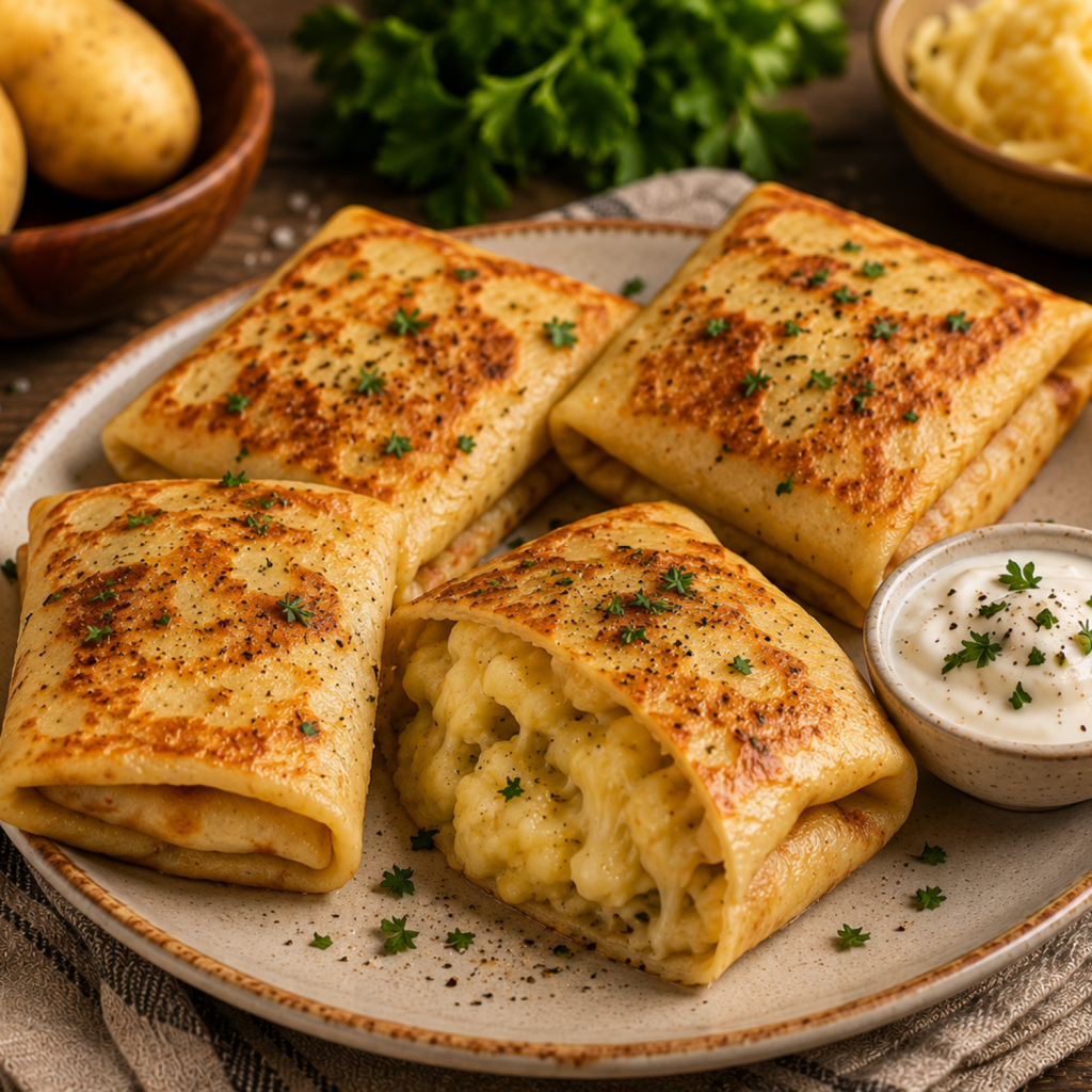 Potato Stuffed Pancake Pillows