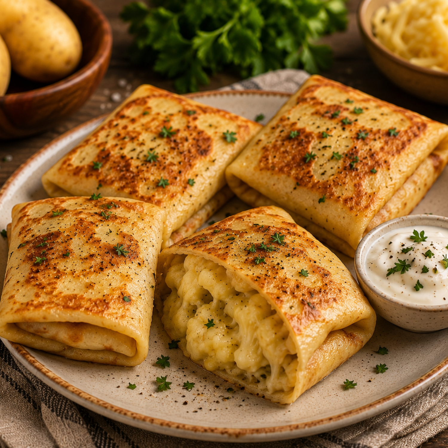 Today’s Tasty Pick: Potato Stuffed Pancake Pillows