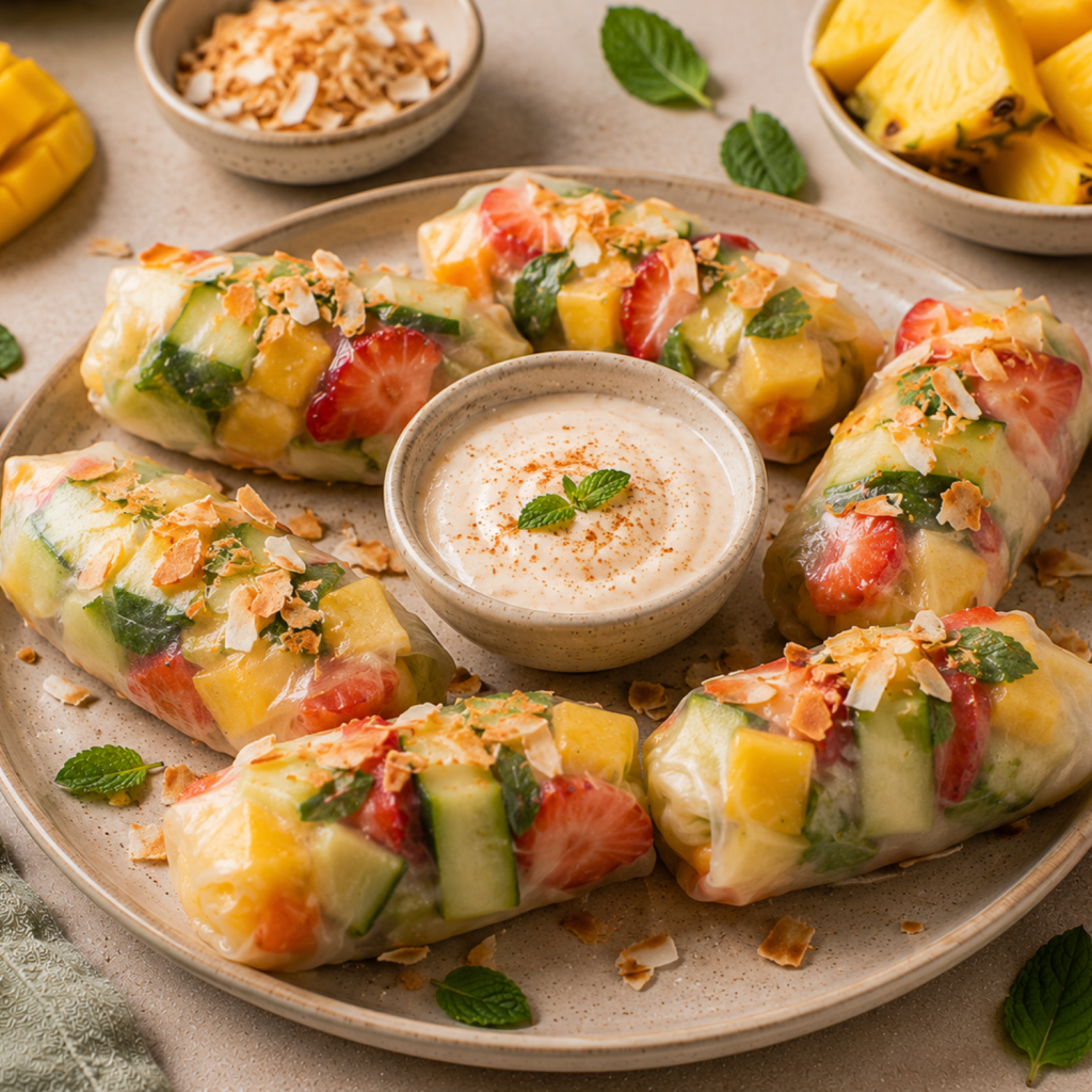 Tropical Crunch Rice Paper Rolls