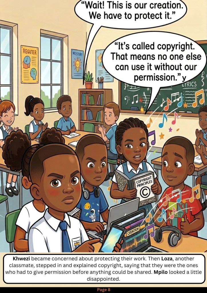 A preview page from "What Is Copyright? Our Song, Volume One", illustrating its child-friendly educational approach. Picture: Supplied