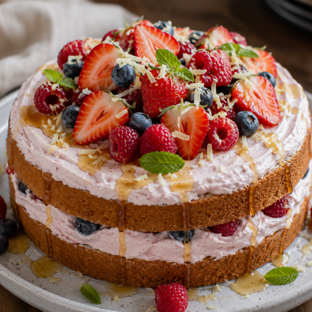 Asanda's Honey Vanilla Berry Cake