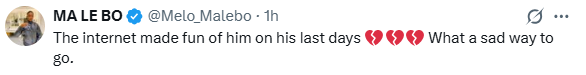 A comment from a social media user. Picture: X@PhilMphela