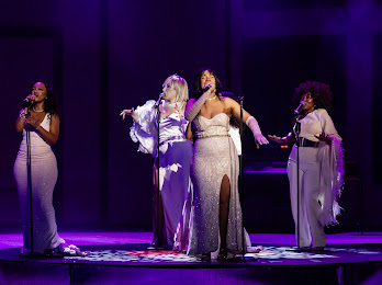 Lerato Mvelase on stage with the rest of the An Ode to Motown cast, featuring Liesl Penniken, Tamara Dey, Hlengiwe Pearl and Anele Precious Mthethwa. Picture: Supplied