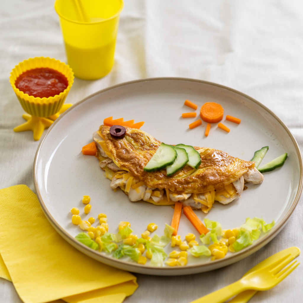 Cheesy Chicken Omelette