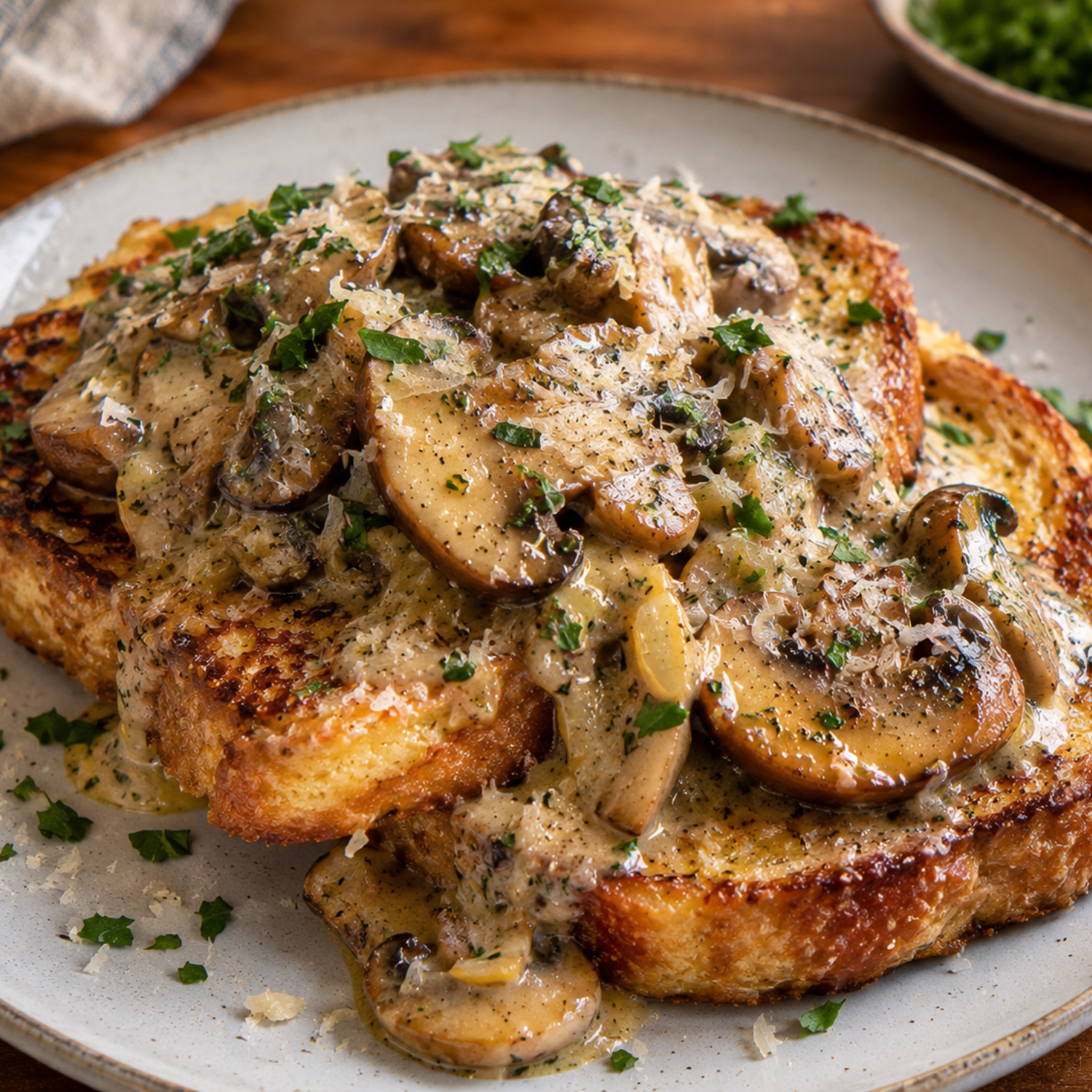 Parmesan Mushroom French Toast